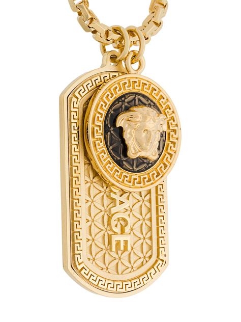 versace dog tag kette